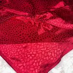 SheIn Strapless Leopard Red Satin Crop Top Photo 3