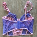 Pastel pink purple lace bustier top. Super cute to style under blazer XS NEW Photo 3