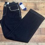 Diane Gilman DG2 | NEW Dark Wash White Stitch Stretch Straight Leg Jeans Sz 10 P Photo 0