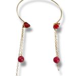 Free People Ariana Ost Bohemian Dripping Stones Armband in Gold Red New Rare HTF Photo 2