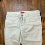 Guess  White Denim Jeans Bow Hem Womens 34 Gold‎ Logo Stretch Photo 3