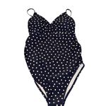 New Look  Blue and White One Piece Swimsuit V-Neck Adjustable Straps Photo 1
