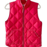 J Crew Outdoor Down Vest Size Small Full Zip Hot Pink Quilted Puffer Photo 0