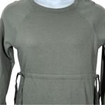 Athleta Studio Cinch Tie Waist Sweatshirt Mini Dress Green Size Small Photo 3