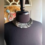 Vintage NOS seashell chunky choker necklace Black Photo 2