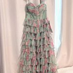 Windsor Reyna Corset Slit A-Line Floral Formal Dress Photo 3