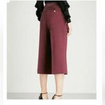 Ted Baker  London Oderat Wide Leg Cropped Burgundy Pants Sz 2 Photo 1
