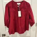Dear John  Lilian Tibetan Red blouse size Small NWT Photo 3