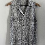 Equipment Femme Snakeskin Silyk Neutral Tank Top Front Button Collar Small Photo 0