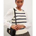 Rails  bambi sweater vest w/ contrasting sleeves in ivory navy stripe size small Photo 0