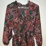 ZARA Multicolor Floral Boho Long Puff Sleeve Jumpsuit XS Photo 2