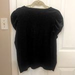 Anne Klein  Sparkly Black Puff Sleeve Top with Stretch Photo 6