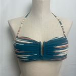 Red Carter Teal and White Bikini Top padding wrap around neck NWOT Small Blue Photo 3
