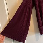 Allison Joy  | Deep Red Burgundy Ribbed Top Bell Sleeves Size Medium Photo 1