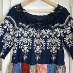 John Mark Embroidered ruffle tiered crochet patchwork blouse Photo 2