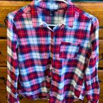 Forever 21 Flannel Plaid Button Down Women Size Small Multicolored Madras Photo 2