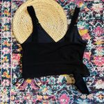Free People  Paisley Tie Hem Crop Top Sleeveless Womens Large Black Photo 2
