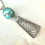 Sterling silver howlite pendant necklace Photo 7