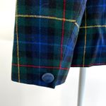 Pendleton Plaid Blazer Tuxedo Style Wool Velvet Trim Blue Jacket Tartan Punk Photo 5