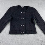 CAbi  100% Wool Cardigan Sweater Women Medium Double Breasted Charcoal Gray Photo 0