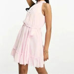 Elegant Pink‎ Sleeveless Ruffle Dress Cotton Candy Summer Party Cocktail L E2 Pink Size L Photo 1