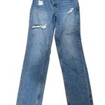 Oh Polly Women's Distressed Straight Leg Jeans Blue Size 2 Standard Mid Rise Casual Denim Photo 0