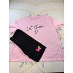 SheIn  Curve Pink "Let Them" Graphic Tee & Black Butterfly Biker Shorts Set 3XL Photo 1