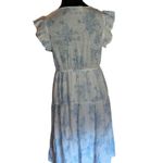 Sweet Wanderer  Blue Toile Floral Tiered Maxi Dress Maternity Flutter L Photo 8