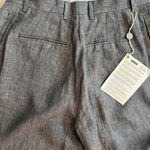 Sartorial Monk Italian 100% Linen Wide Leg Pants Charcoal Gray Size 2 (ITALY 38) Photo 8