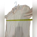 Faherty  Womens Willa Blouse Vanilla Cream Light Peach Organic Cotton Size Large Photo 10