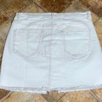 Olivaceous White Denim Mini Skirt Fringe Hem Coastal Cowgirl Country Jean Medium Photo 2