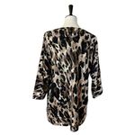 Jones New York Sweater Tunic Linen Crew Neck 3/4 Sleeves Leopard Women’s Size L Photo 3