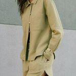 Madewell  green quilted button front top Photo 12