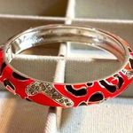 Red and Pink Enamel Bracelet with Metallic Accents Photo 0