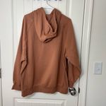 Primark EUC women’s brown embroidered pullover fleece hood sweatshirt oversized Photo 7