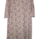 LL Bean Women's Size Med Floral Supima Cotton 3/4 Sleeve Soft Nightgown Purple Photo 0