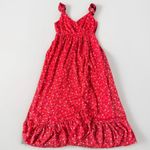 Madewell $158 ‎ Ruffle Strap Wrap Prairie Posies Dress Maxi Midi Boho Red 2 Photo 5