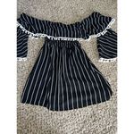 Zeagoo Women's Off Shoulder Striped Ruffles‎ Strapless Mini Dress, Black, Size M Black Photo 1