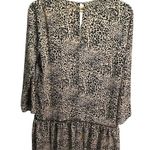 Allison Joy  Woman’s Small Leopard Print Dress Ruffle Hem Drop Waist Long Sleeve Photo 2