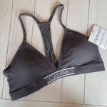 Calvin Klein Dark Gray Bralette With CK Logo Band Photo 0