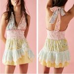Love Shack Fancy Patchwork Floral Halter Cambria Mini Dress size Small Photo 1