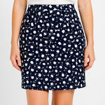 Boden Blue Circle Print Pencil Skirt 8 Long 8L Cotton Linen Classic Preppy Photo 0