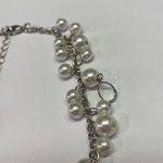 CHAPS  Faux Pearl Bead Beaded Silver Tone Necklace Adjustable Length Photo 4
