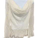 Sandra Darren  Cowl Neck Blouse‎ Sheer Long Sleeve Top Elegant Size 6 Photo 0
