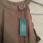 Lily Rain  Sleeveless Scalloped Mini Dress Tan S/M Photo 4