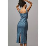 Anthropologie Pilcro  Square-Neck Corset Denim Midi Dress Small Photo 1