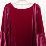 Womens Velvet Top Size 2X Dark Pink Bell Sleeve Boho Holiday Romantic Party Luxe Photo 1