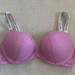 PINK - Victoria's Secret Victoria Secret PINK Lace Purple Push Up Padded T Shirt Bra 32B Underwire Photo 0