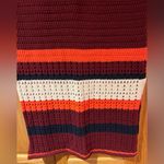 Free People Far From Here Maroon Combo Chunky Crochet Boho Midi Skirt Size Large Photo 9