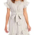 Ava James Linen Striped Ruffle Dress Women’s Size S Summer Cruise Vacation Photo 0